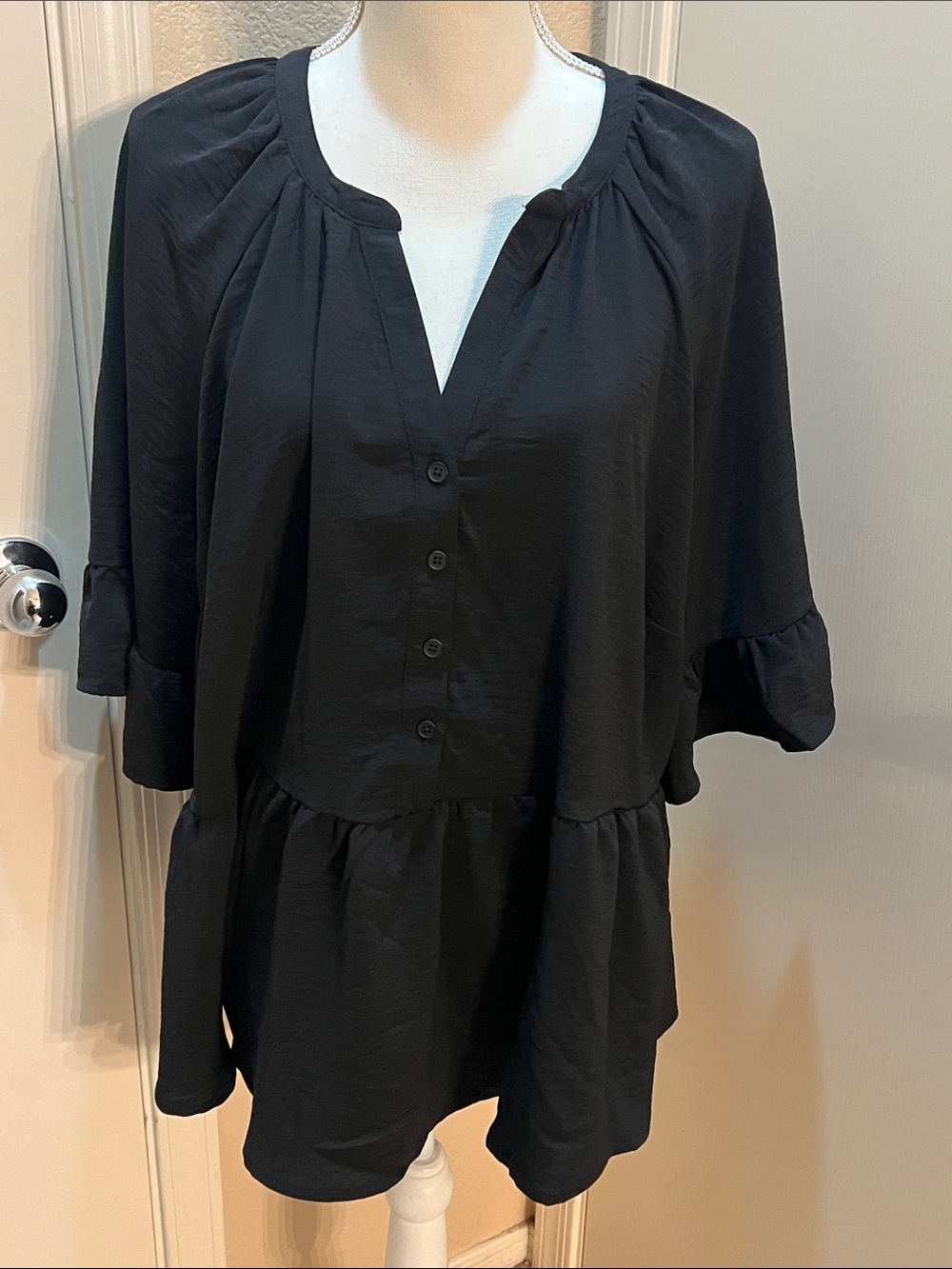 Torrid Raglan Ruffle Peplum Top